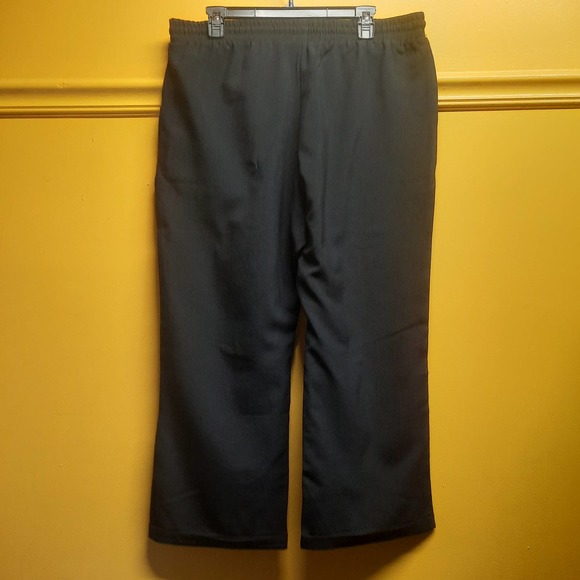 NWOT Black elastic waist pull on cuffed crop linen blend pants with pockets XXL - Picture 2 of 4